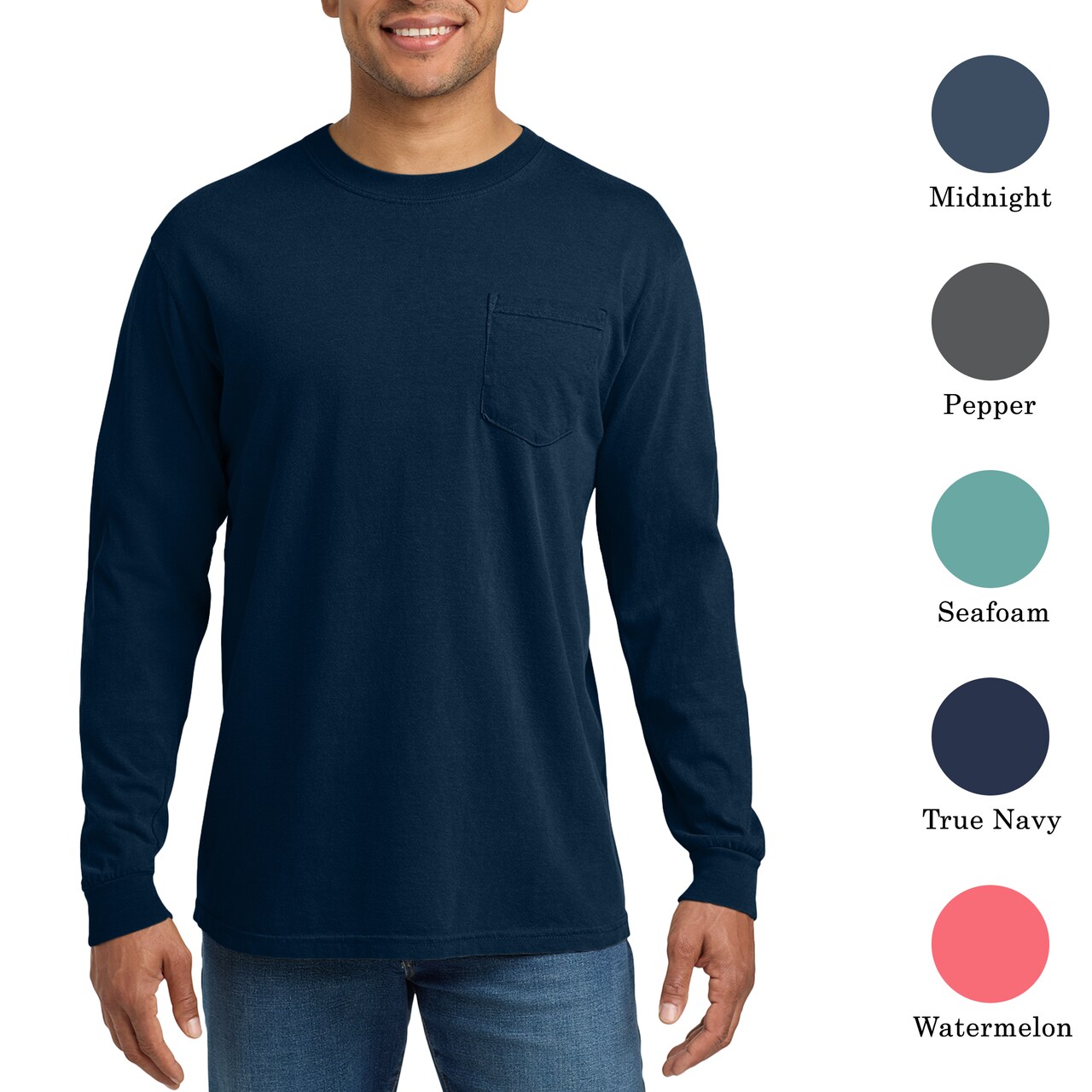 Comfort Colors Garment Dyed Heavyweight Long Sleeve Pocket T-Shirt